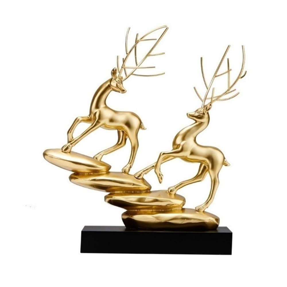 zhuyanbo007 Desk Statue, Modern Simple Deer Ornaments Wine Cabinet Decoration Desktop Housewarming Gift