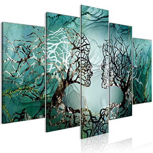 decomonkey Cuadro Lienzo Abstracto 100x50 cm 5 piezas Impresión Decoración Cuadro De Pared Material Tejido no Tejido...
