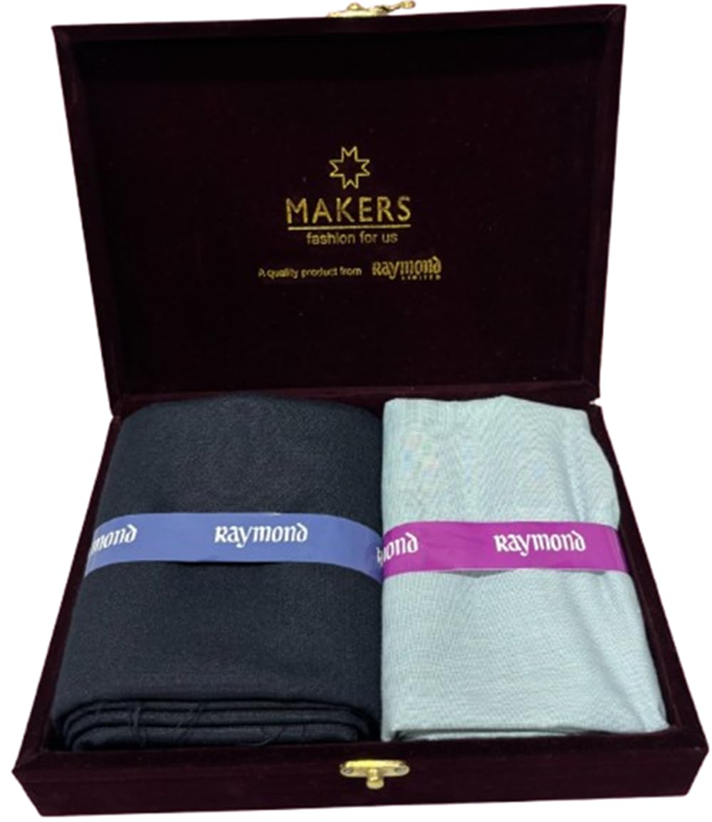 raymond fabrics Raymond Makers Men’s Shirt & Trouser Fabric Combo with Premium Gift Box | Solid Shirt Fabric with Formal Trouser Fabric | Unstitched Dress Material for Office & Formal Wear (Multi)-picture-18