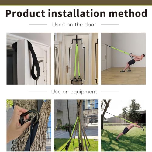 Image of Bodyweight Resistance Training Straps, Home Gym Fitness Trainer kit | Multi-Color Selection, Full-Body Workout with Main Exercise Straps, Door Anchor,Extension Strap, Carrying Bag, Fitness Guide