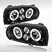 Autozensation Compatible with 1993-1998 Volkswagen Golf Iii MK3 Black Halo Projector Headlights Tail Lights Brake Lamps
