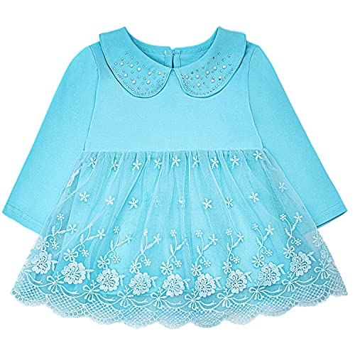 Image of Peacolate 6M-4Years Spring Fall Baby Girls Clothing Set 3pcs Long Sleeve Dress Denim Jacket and Jeans