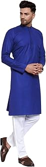 Enmozz® Multi Colored Cotton Plain Men's Ethnic Kurta Only