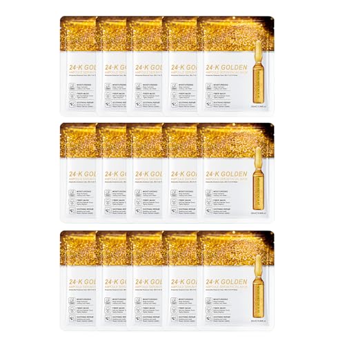 Hinapan 15 Mascarilla Facial Dorada de 24K Tipo Peel Off, Efecto Anti-Edad que Reduce Líneas Finas y Mejora la Elasticidad, Limpia en Profundidad, Cierra Poros y Regula la Brillos Grasa