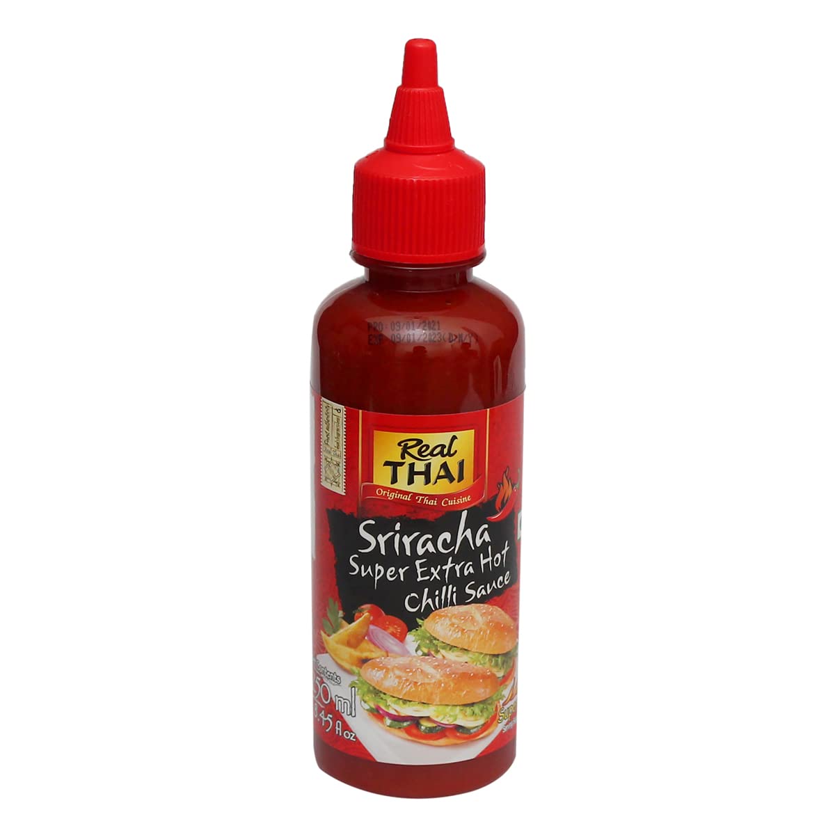 Real ThaiOriginal Thai Cuisine Sriracha Super Extra Hot Chilli Sauce, 250 ml