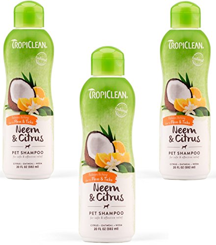 (3 Pack) Tropiclean Hypo Allergenic Opti Neem Citrus Pet Shampoo, 20 Ounce Each