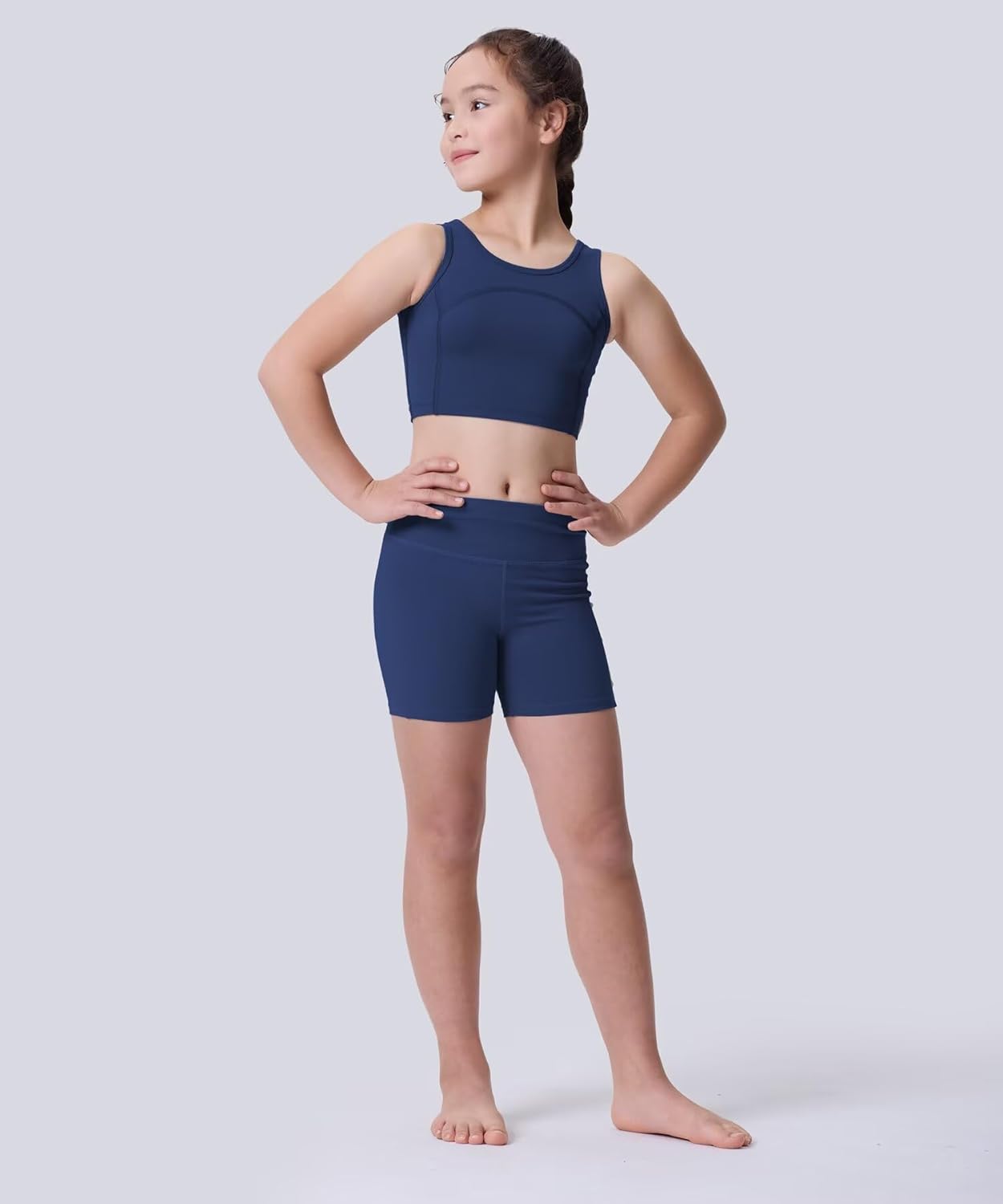 3 Pack Girls Athletic 4" Bike Shorts, High Waisted Workout Running Summer Yoga Short for Kids S-2XL - Image 2