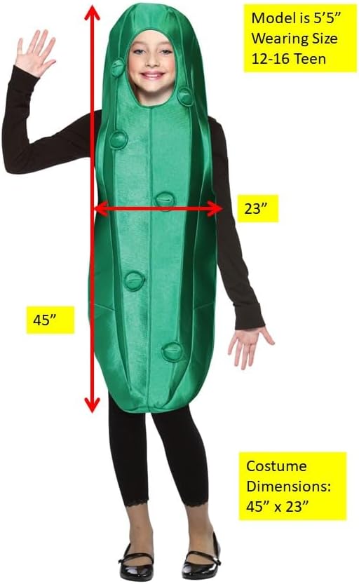 Rasta Imposta Ultimate Pickle Teen Costume Dill Spear Dress Up Cosplay Party Costumes, Teens Size 12-16 - Image 4