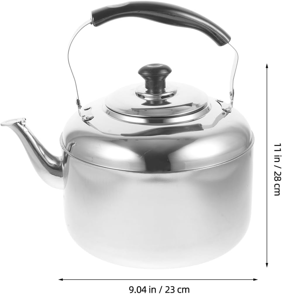 DOITOOL Stainless Steel Tea Kettle Stovetop 6L, Stovetop Tea Pot Food Grade Stovetop Whistling Tea Kettle Classic Stovetop Kettle Portable Camp Tea Pot for Home Outdoor Campfire Use