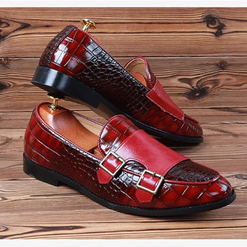 Mens PU Leather Loafers Crocodile Pattern Slip-On Dress Shoes for Men4
