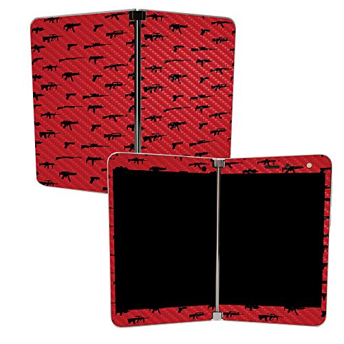 Image of MightySkins Carbon Fiber Skin for Microsoft Surface Duo - Guns | Protective, Durable Textured Carbon Fiber Finish | Easy to Apply, Remove, and Change Styles | Made in The USA (CF-MISURDUO-Guns)