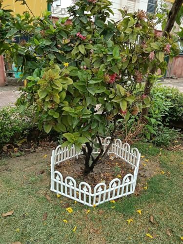 Image of Maxx Plast Plastic Garden Fence - Connectable Decorative Border for Lawn, Pathway & Flower Beds - Durable & Weather-Resistant - Covers Large Area - 45cm x 30cm (White, Pack of 6)