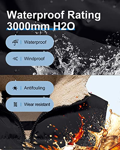 Pursky Big Boy's Water-Resistant Lightweight Vest Packaged Winter Coat Fleece Lined Vest Sleeveless Jacket Black 8 #TOP3