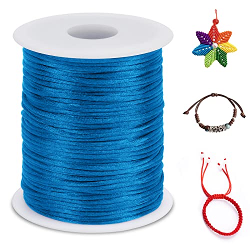 LEREATI Nylon Cord 2.5mm x 100m, Satin Cord Nylon String Macrame Cord