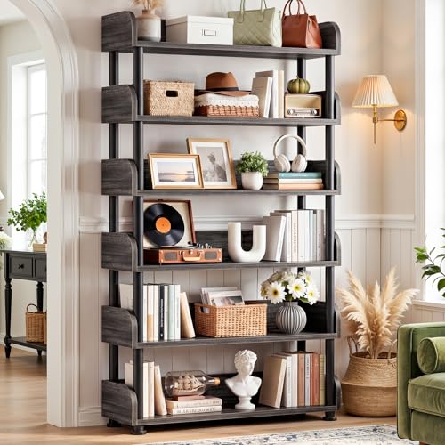 Aheaplus 6-Tier Tall Open Bookshelf