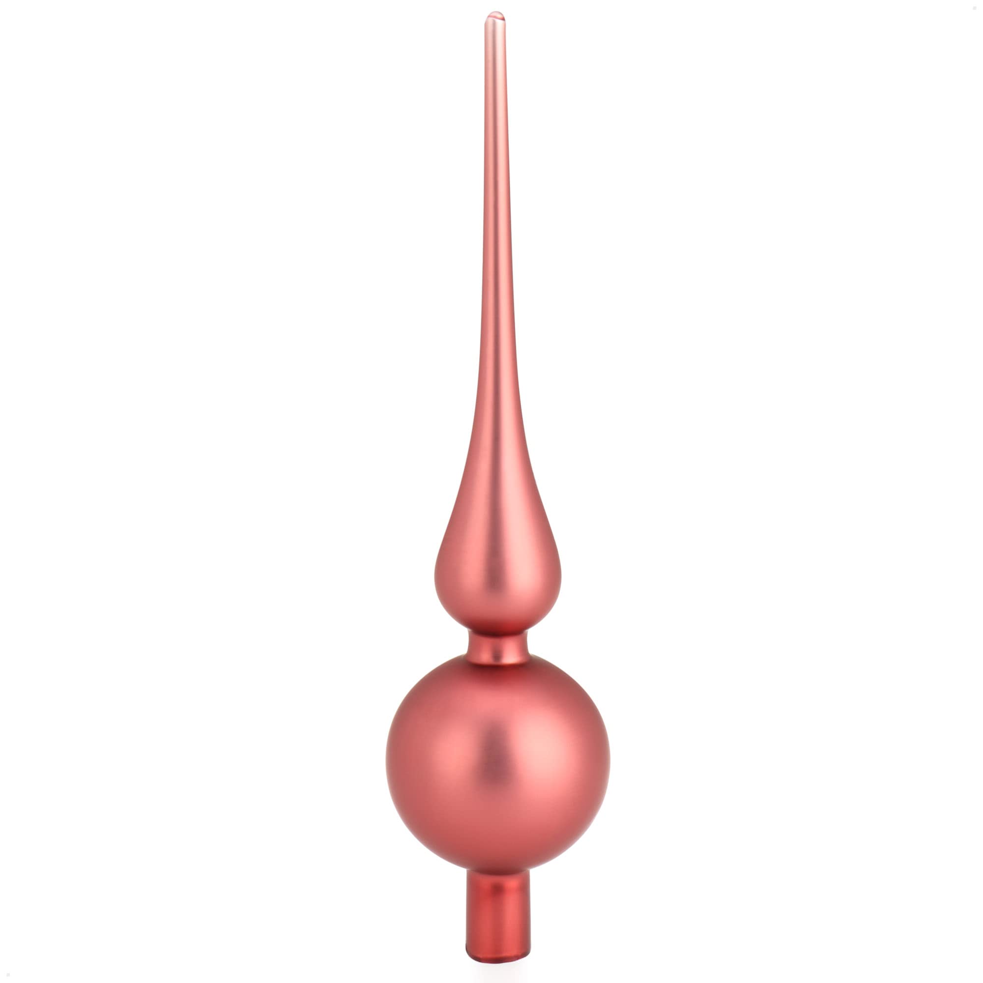 com-four® 2X Cima dell'albero di Natale - Cima dell'albero di Natale in Vero Vetro per Natale - 28 cm - Rosa Nobile Opaco