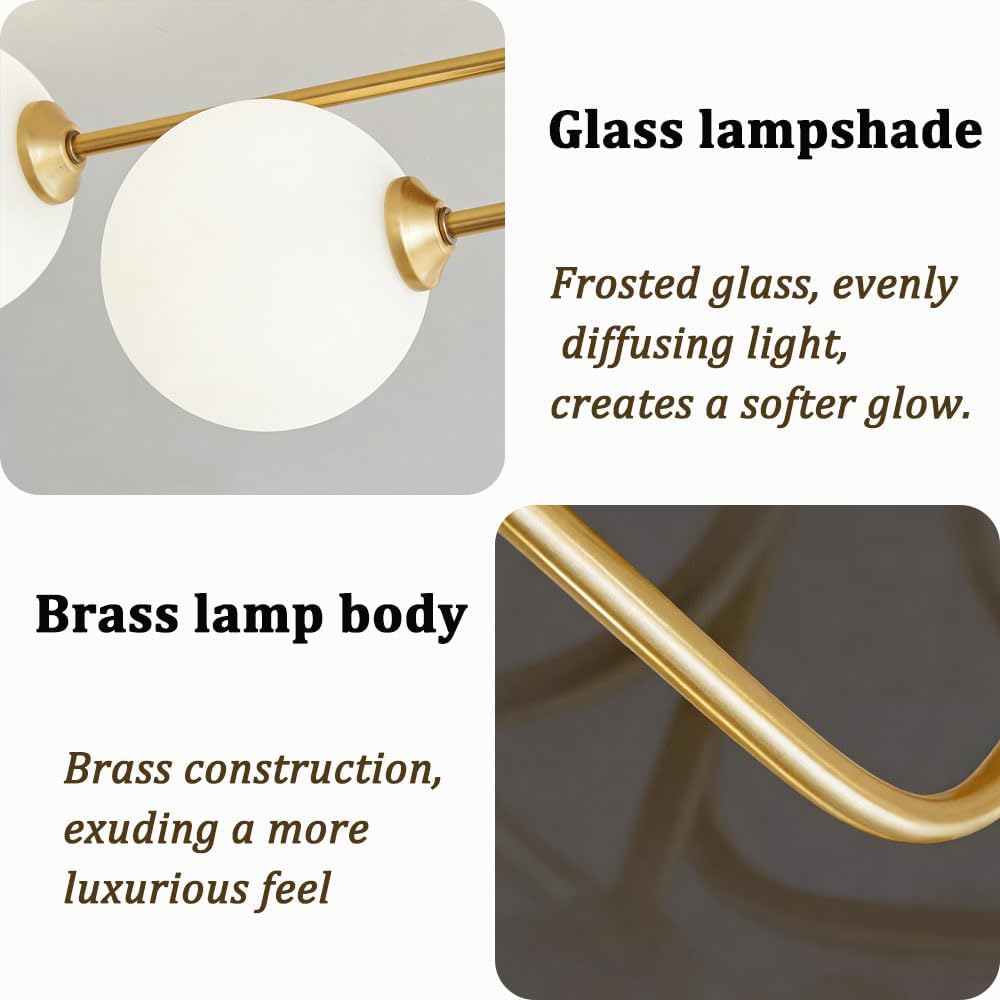 Indoor Ceiling Light Glass Globe Ceiling Light Fixtures Modern Multi-Lights Flush Mount Ceiling Lamp Living Room Kitchen Bedroom Ceiling Chandelier Home Decor