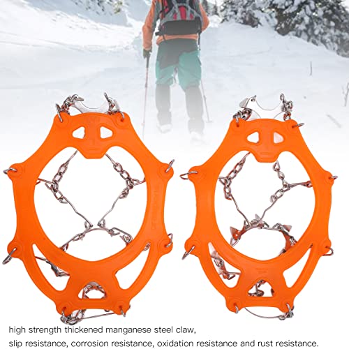 Crampones de 12 dientes naranjas para zapatos de nieve en senderismo invernal 3