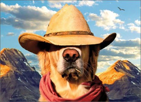 Dog with Straw Hat Funny Father's Day Card