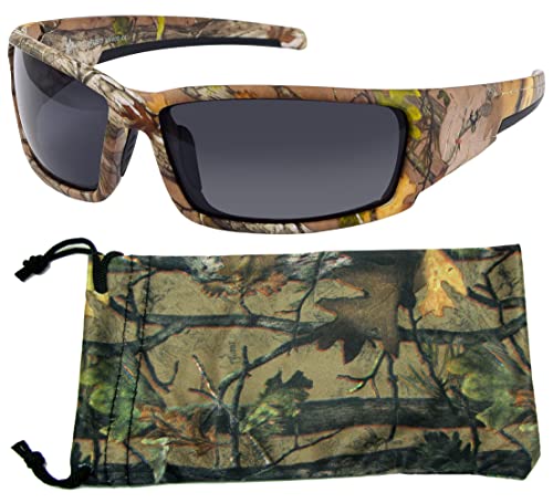 Image of Hornz Brown Forest Camouflage Polarized Sunglasses for Men - Aquabull - Free Matching Microfiber Pouch
