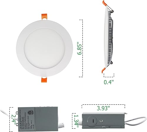 Miniatura 5 de Iluminación LED empotrable de 6 pulgadas, paquete de 12 unidades, 5 CCT, 6 pulgadas, con caja de conexión, 2700K, 3000K, 3500K, 4000K o 5000K, el