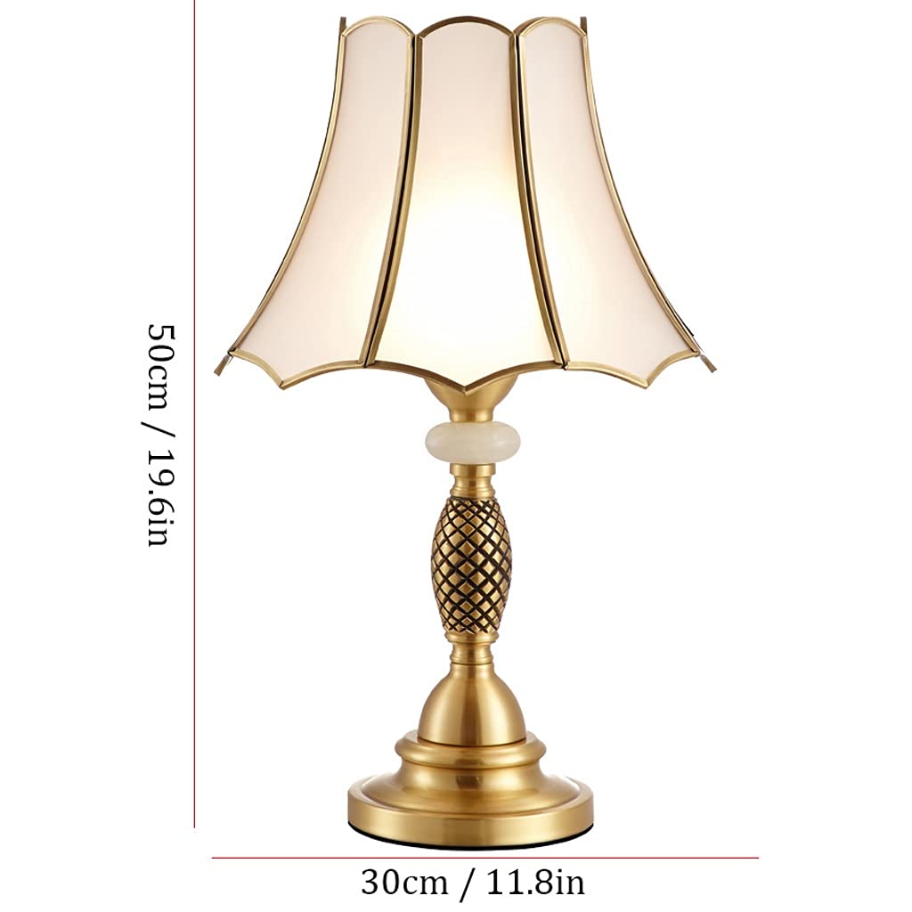 Nachttischlampe Amerikanische Kupfer Tischlampe Schlafzimmer Nachttischlampe Studierende Schreibtisch Augenschutz Schreibtischlampe Student Nacht Leselampe Wohnzimmer Dekoration Desktoplampe Dimmbar