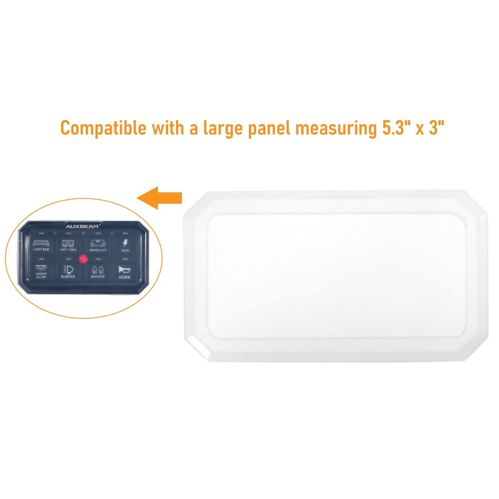 Amazon.co.jp: Auxbeam 8ギャングスイッチパネル 防水カバー 透明