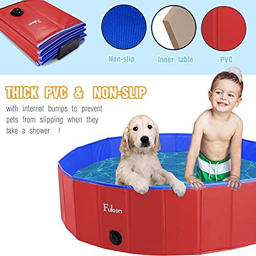 image for Fuloon PVC Pet Swimming Pool Portable Foldable Pool Dogs Cats Bathing 