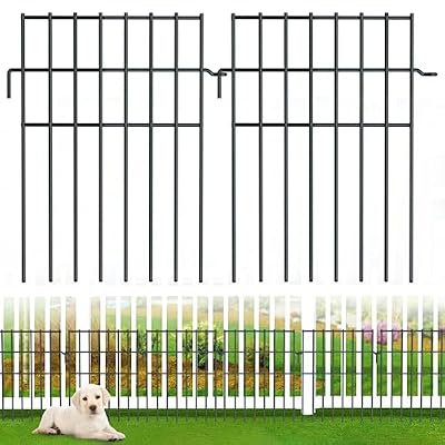 Animal Barrier Fence 19 Pack - 16.7 in(H) x 20.68 ft(L) No Dig Dog Decorative Garden Fence Rustproof Metal Wire Panel Border, Animal Ground Stakes Fencing for Garden, Patio