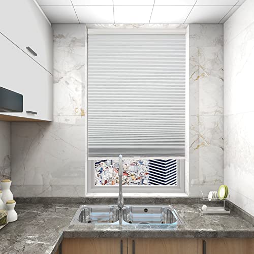 Changshade Door Window Blinds Cellular Shades Cordless Blackout, Honeycomb Black Out Room Darkening Light Blocking, 1.5'' Single Cell Pleated For Home, Shade Size 35" W X 72" H White, Jzcel35Wt72C #TOP6