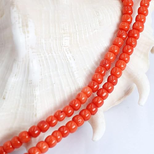 Miniatura 2 de SR BGSJ Forma de manzana natural de 0.118 x 0.157 in con forma de manzana, naranja sardi, mar, bambú, coral, piedras preciosas para hacer cuentas