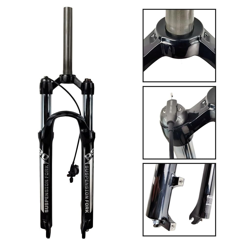 Widelec amortyzowany MTB 29 cali, stop aluminium, do rowerów górskich, skok amortyzatora 110 mm, ręczny / Romete Lockout