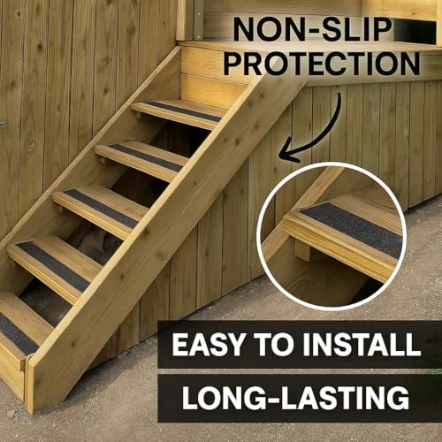 5 x schwarze strapazierfähige Polypropylen-Anti-Rutsch-Streifen mit Befestigungen, Schwarz