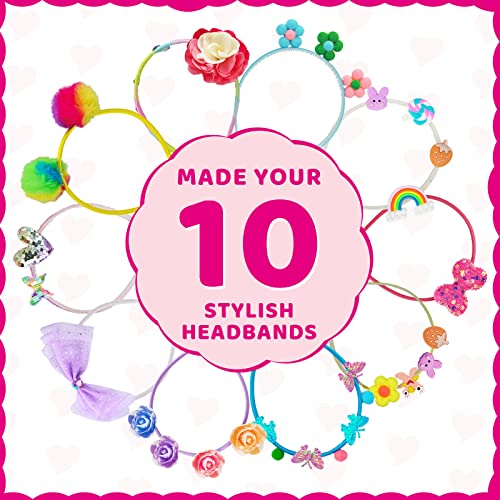 Ambesi Headband Making Kit, Made Your Own 10 Unique Hair Accessories, Gifts For Ages 5 6 7 8 9 10 11 12 Year Old Girls, Diy Arts & Crafts For Kids Ages 5-7 8-12, Fashion Crafts Set For Girls #TOP2