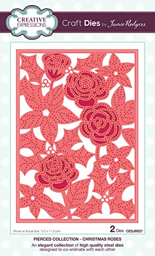 Pochoir en métal Jamie Rodgers roses de Noël pour offrir vos vœux