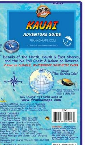 Kauai (Hawaii) Guide Map, waterproof FRANKO