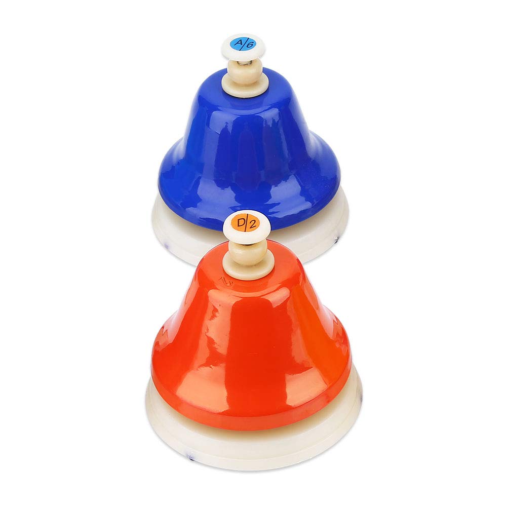 Handglocken 8-Noten Diatonische Bunte Handglocken Set Musikinstrument Coloful Percussion Instrument für Familienaktivität Schulhochzeit