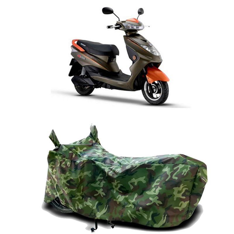 Image of DUFFEL-100% Heat Protection Two Wheeler Bike /Scooty Body Cover for Okinawa Ridge Water Resistance /UV-Rays /Birds Dropping /Scratchproof /Dust Proof /Waterproof[Green Jungle Print]