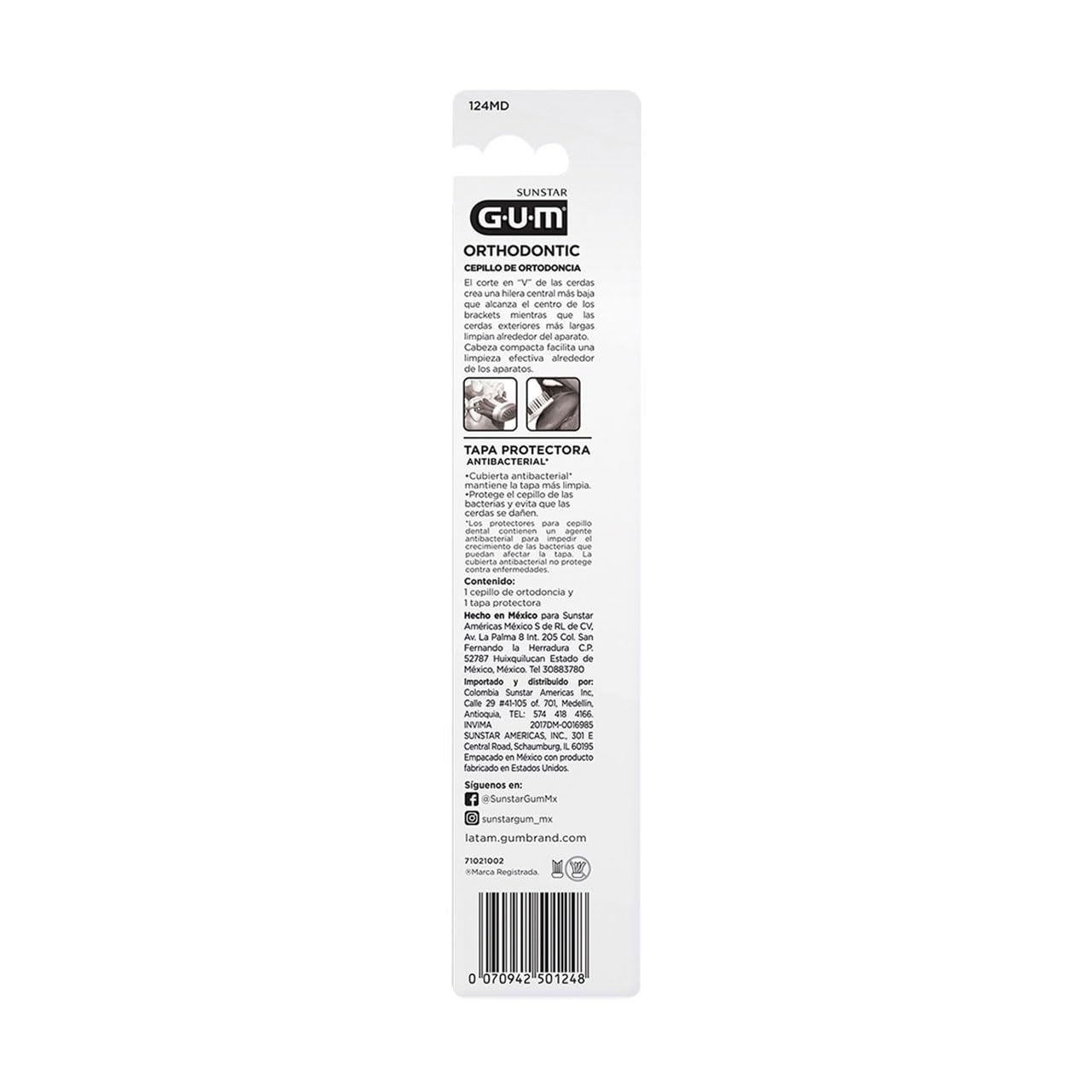 Gum Ortodoncia 124 Szczoteczka do Zębów, 1 sztuka