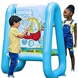 Comebachome Inflatable Easel, 47x35inch PVC Inflatable Kids Easel, Washable Giant Easel, Reusable Paint & Play Backyard Easel for Kids Outdoor Play (Art Supplies not Included), 120*90cm, Sky Blue