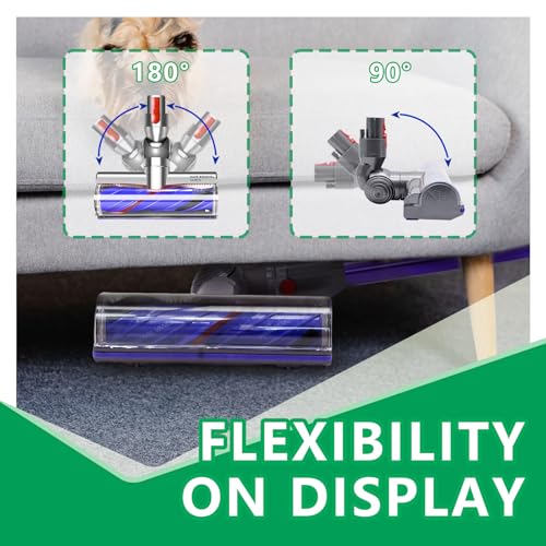 Image of Anti-Tangle Replacement Head Compatible with Dyson V12 & V9 | 43 anti-tangle vanes. Perfect for pet hair on carpets & hard floors. Fits V12 Detect, V9 & Digital Slim ONLY. NOT for V10.