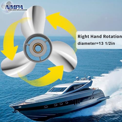 Image of VIF Boat Propeller with Yamaha Engines OEM Upgrade Stainless Steel Outboard Motors 60 /70 /75 /80 /85 /90 /100 /115 HP 15 Tooth, RH,14p 15p 17p 19p 21p