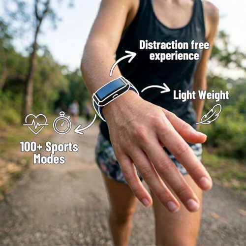 Image of pTron Reflect ACE Smart Fitness Band w / 45 Days Battery Life, 112 Sports Modes, Heart Rate, SpO2, Stress, Sleep Tracking, HRV, Smart Notifications, 1-Key Measurement, Nylon & Silicon Straps (Blue)