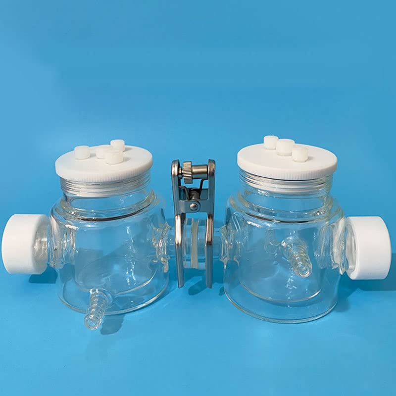 Dwuwarstwowe ogniwo elektrochemiczne do kontroli temperatury z wymienną membraną typu H z okienkiem kwarcowym - pojemność 50 ml(50ml-50ml)