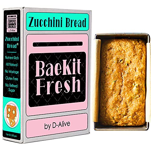 BaeKit Fresh Zucchini Bread by D-Alive (Nutrient-Dense, Sugar-Free, Gluten-Free, All Natural & Healthy) – Everything You Need to Bake a Professional Cake at Home!