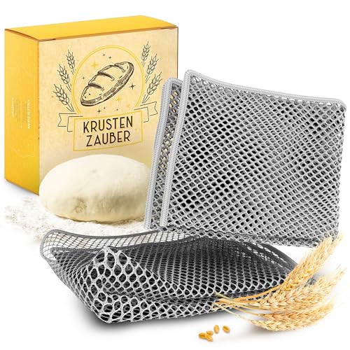 KRUSTENZAUBER Juego de 2 paños de limpieza de masa para restos de masa persistentes al hornear pan, removedor de masa como accesorio para hornear pan, paño de masa como paño de limpieza de poliéster