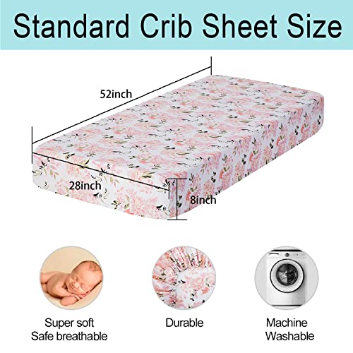 Image of Bimocosy Crib Sheets 4 Pack, Baby Crib Sheets Fitted for Boys and Girls Breathable & Snug Fit, Soft Toddler Bed Sheets for Standard Crib Mattress Nursery Daycare Essentials, Elephant Dreams