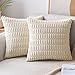 NIULAA Beige Cushion Covers 45 X 45 Striped Corduroy Cushion Cover
