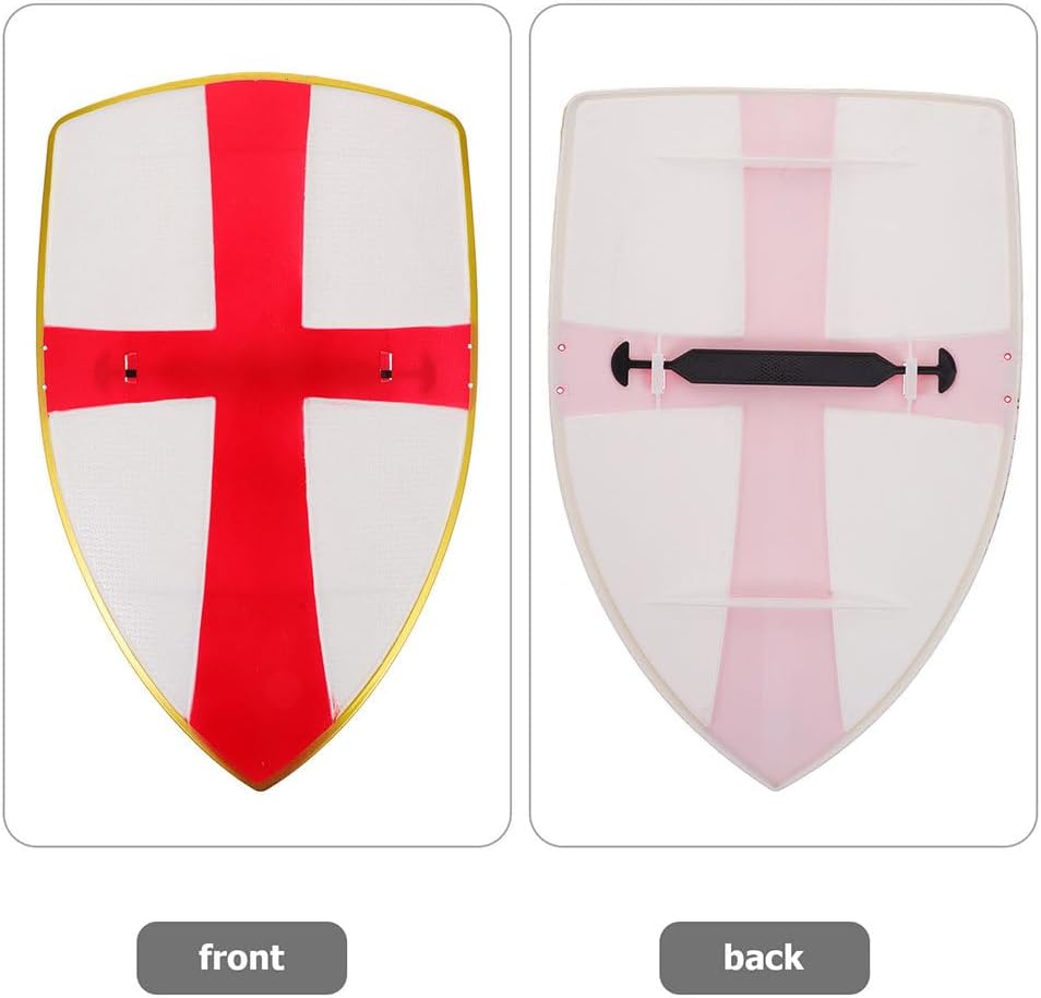 Shield Toys Set - 2 Pcs Plastic Knight Shield for Kids Medieval Cosplay Accessories for Imaginative Play White