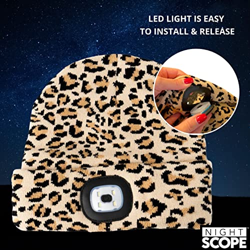 Image of Classic Rechargeable LED Warm Knit Beanie Head Light Hat Headlamp for Outdoor Activities
